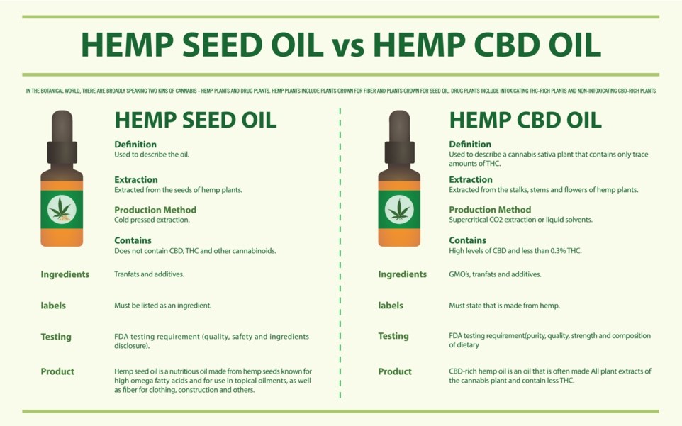 comparison between hemp seed oil and hemp cbd oil